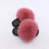 Kids Real Fox Hair Slippers - Biwav