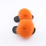 Kids Real Fox Hair Slippers - Biwav