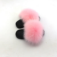 Kids Real Fox Hair Slippers - Biwav