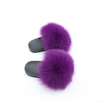 Kids Real Fox Hair Slippers - Biwav