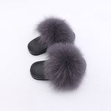 Kids Real Fox Hair Slippers - Biwav