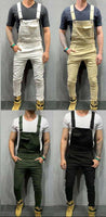 Mens Fashion Denim Dungaree Bib Overalls Jumpsuits Moto Biker Pants - Biwav