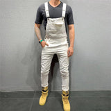 Mens Fashion Denim Dungaree Bib Overalls Jumpsuits Moto Biker Pants - Biwav