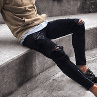 Men slim ripped jeans - Biwav