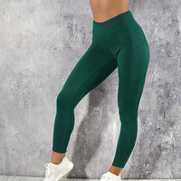 Women Gym Leggings Push Up High Waist Pocket Workout Slim Leggings - Biwav