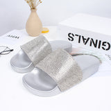 Rhinestone Flip Flops Crystal Diamond Bling Beach Sandals - Biwav