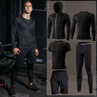 Men's Running Sets Compression Jogging Sport Suits Gym Fitness - Biwav