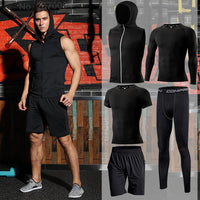 Men's Running Sets Compression Jogging Sport Suits Gym Fitness - Biwav