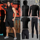 Men's Running Sets Compression Jogging Sport Suits Gym Fitness - Biwav