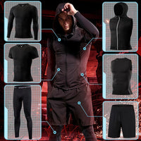 Men's Running Sets Compression Jogging Sport Suits Gym Fitness - Biwav