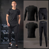 Men's Running Sets Compression Jogging Sport Suits Gym Fitness - Biwav