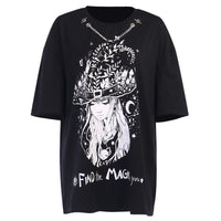 Vintage T-shirts Gothic Vintage Swith Print Loose Women Tops - Biwav