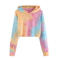 Multicolored Casual Women Drawstring Hooded Sweatshirt - Biwav