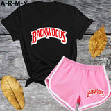 Summer Letter T Shirts Top And Shorts Tracksuit - Biwav