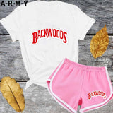 Summer Letter T Shirts Top And Shorts Tracksuit - Biwav