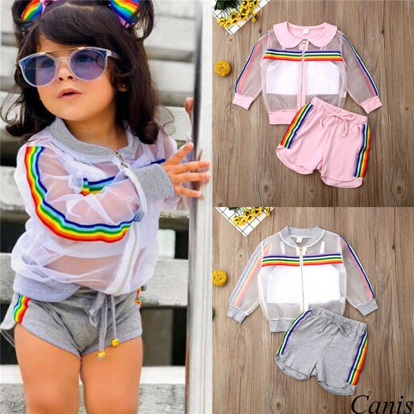 Long Sleeve Coat+Vest+Short Pants Girl 3pcs Infant Set - Biwav