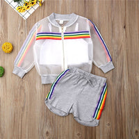 Long Sleeve Coat+Vest+Short Pants Girl 3pcs Infant Set - Biwav