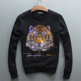 2020 hoodies new men's head round neck sweater shirt Diamonds Tiger - Biwav