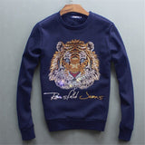 2020 hoodies new men's head round neck sweater shirt Diamonds Tiger - Biwav