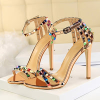 2020 Women 11cm High Heels Rivets Studded Stiletto Gladiator Pumps - Biwav