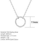 14K Gold Plated 925 Sterling Silver Necklace Hammer Pattern Pendant Fine Jewelry Choker Chain - Biwav