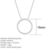 14K Gold Plated 925 Sterling Silver Necklace Hammer Pattern Pendant Fine Jewelry Choker Chain - Biwav