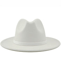 Wide Brim Wool Felt Jazz Fedora Hats - Biwav