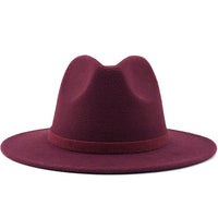 Wide Brim Wool Felt Jazz Fedora Hats - Biwav