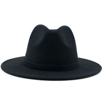 Wide Brim Wool Felt Jazz Fedora Hats - Biwav