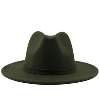 Wide Brim Wool Felt Jazz Fedora Hats - Biwav