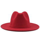 Wide Brim Wool Felt Jazz Fedora Hats - Biwav