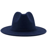 Wide Brim Wool Felt Jazz Fedora Hats - Biwav