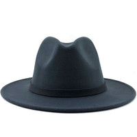 Wide Brim Wool Felt Jazz Fedora Hats - Biwav