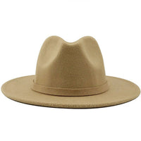 Wide Brim Wool Felt Jazz Fedora Hats - Biwav