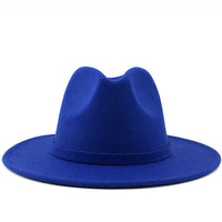 Wide Brim Wool Felt Jazz Fedora Hats - Biwav