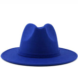 Wide Brim Wool Felt Jazz Fedora Hats - Biwav