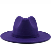 Wide Brim Wool Felt Jazz Fedora Hats - Biwav