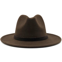 Wide Brim Wool Felt Jazz Fedora Hats - Biwav