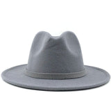 Wide Brim Wool Felt Jazz Fedora Hats - Biwav