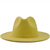 Wide Brim Wool Felt Jazz Fedora Hats - Biwav