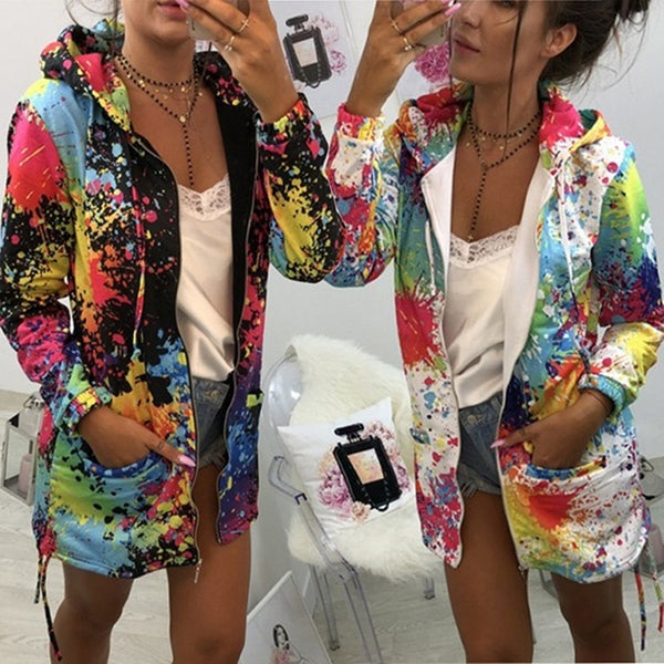 Women Tie Dye Hoodie Sweatshirt