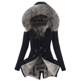 Female Trench Winter Thicken Fur Lining Coat