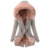 Female Trench Winter Thicken Fur Lining Coat