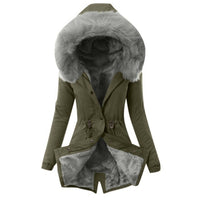 Female Trench Winter Thicken Fur Lining Coat