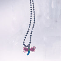 Vintage Heart Colorful Butterfly Pendant Necklace