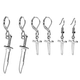 3Pair/Set Punk Skeleton Blade Drop Earrings