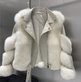 Fox Fur Coats With Genuine Sheepskin Leather