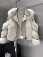 Fox Fur Coats With Genuine Sheepskin Leather