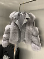 Fox Fur Coats With Genuine Sheepskin Leather