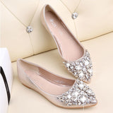 Ballet bling Rhinestone flats shoes princess Crystal shoes - Biwav